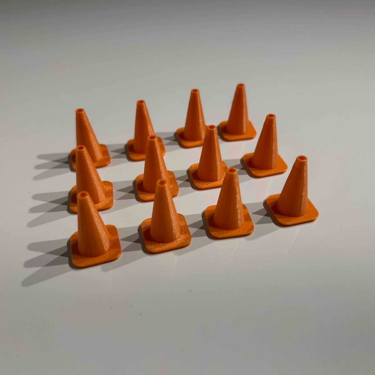 Orange Cones 1/24 1/32 1/42 Scale (12-pack)